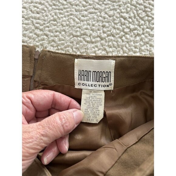 Vintage Karen Morgan Camel Pencil Skirt Size 6 - Picture 3 of 6